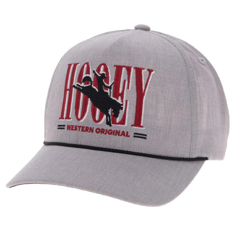 Hooey "Wild Ride" Embroidered Logo Rope Hat in Grey