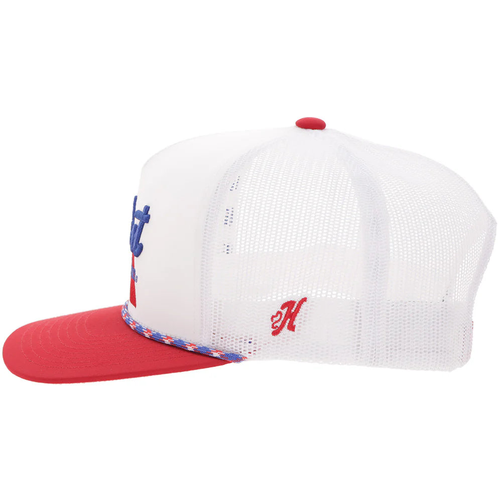 Hooey "Pabst Blue Ribbon" White with Red Hat