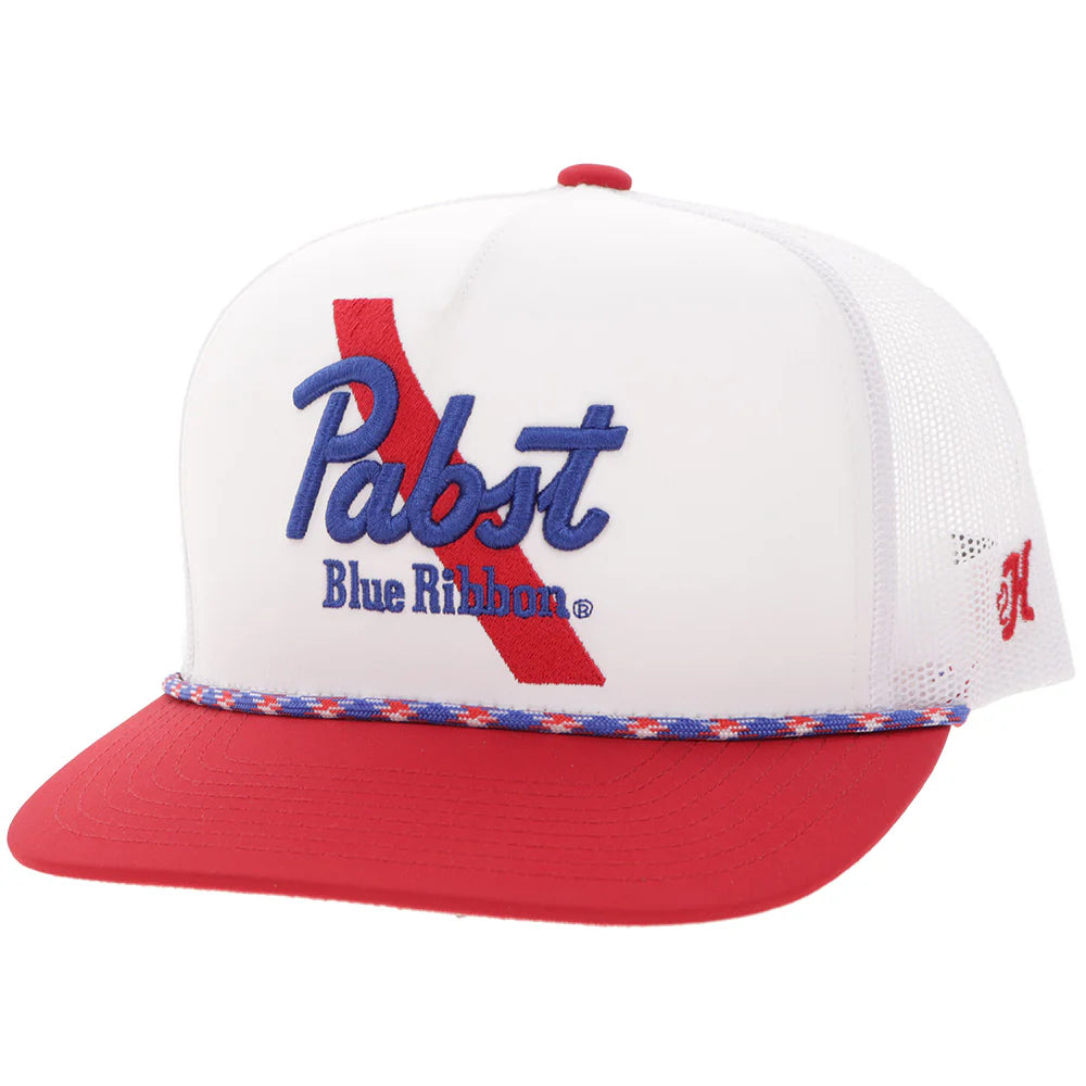 Hooey "Pabst Blue Ribbon" White with Red Hat