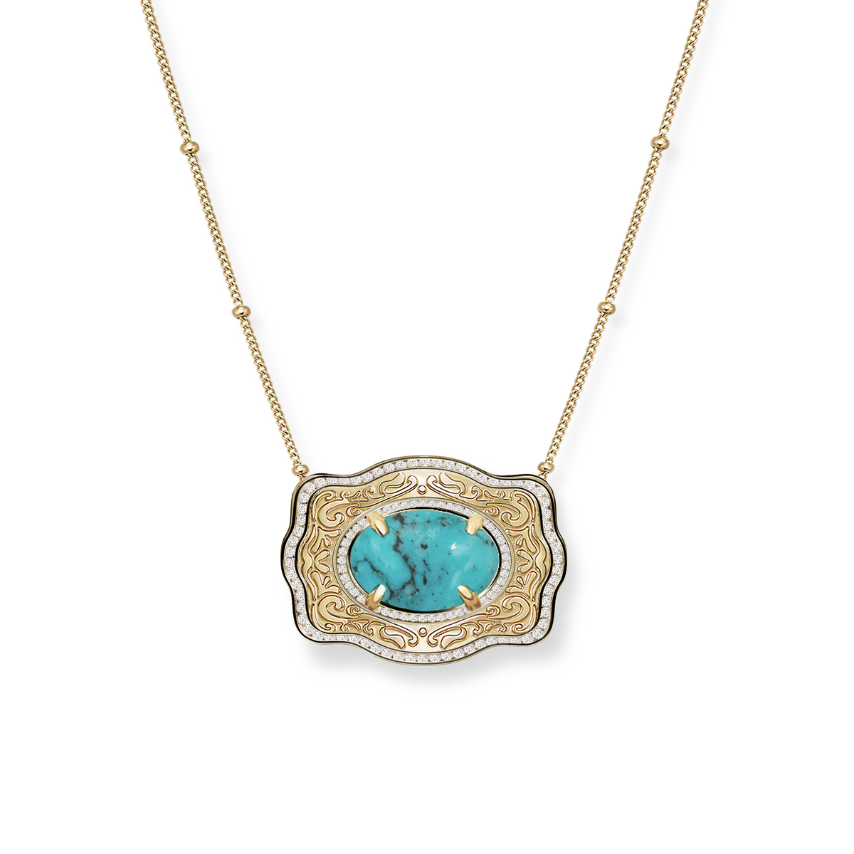 Spurwest Oasis Mini Belt Buckle Necklace (Available in Silver or Gold)