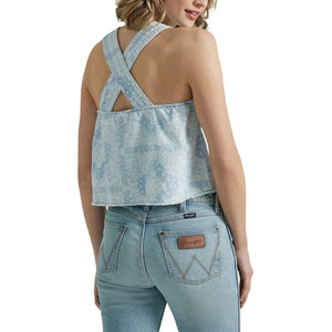 Wrangler Retro Women's Americana Cross Back Tank in Blue Bandana