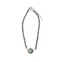 West & Co. Silver Navajo Inspired Pearl & Turquoise Concho Choker