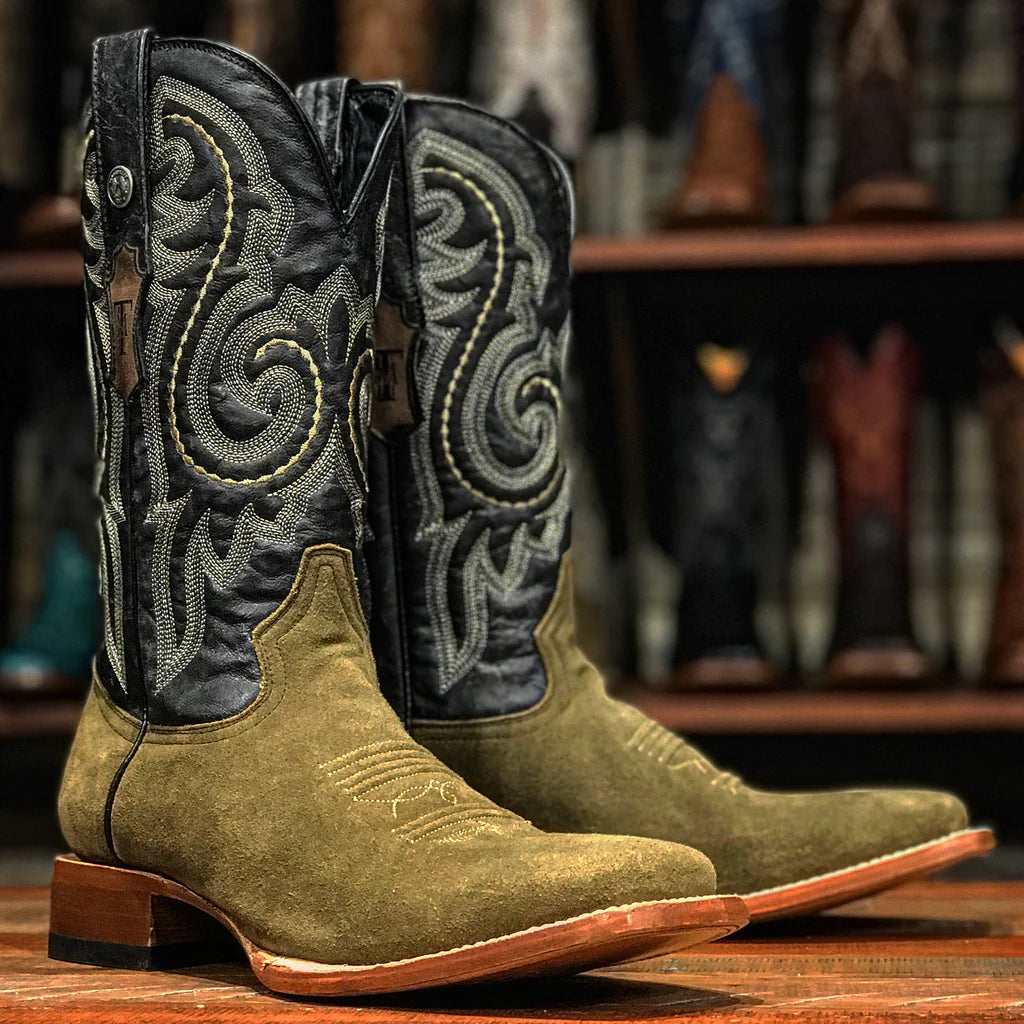 Tanner Mark Men s Sheridan Rough Out Western Boot Camel Sage