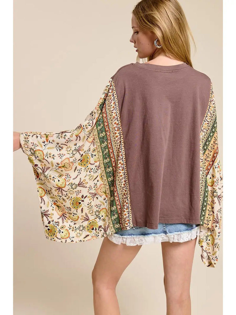 Women's Steerhead Western Graphic Kaftan Sleeve Top