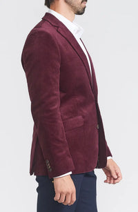 Savile Row Co. Men's Mayfair Corduroy Sport Jacket in Burgundy