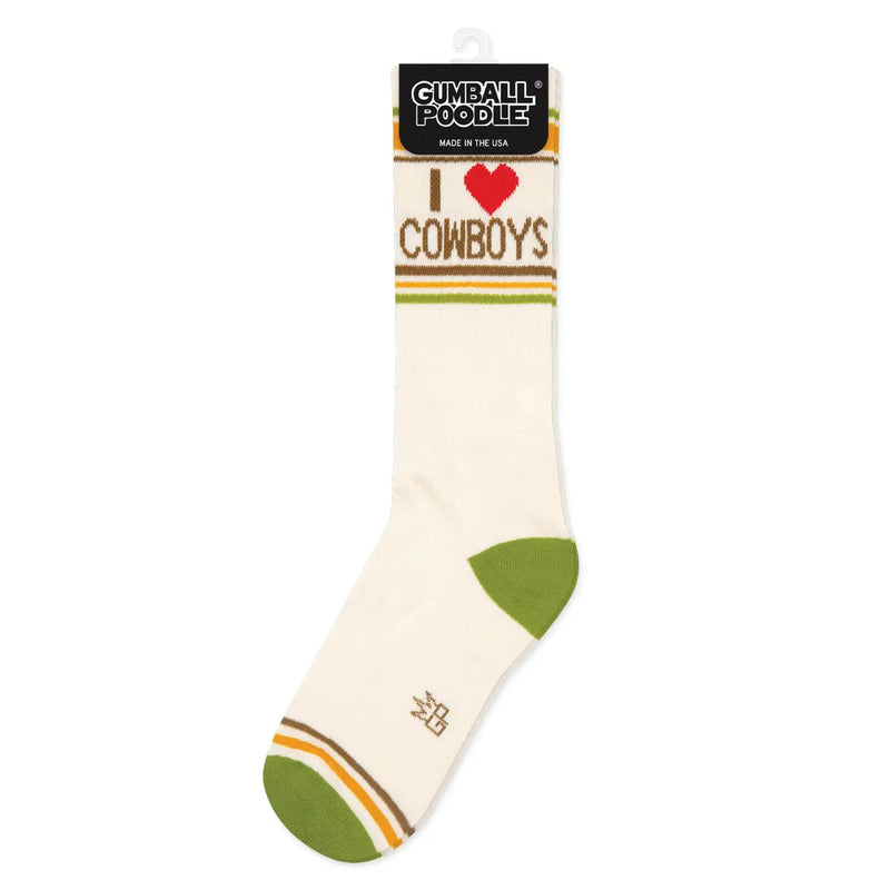 Women's I Heart Cowboys Gym Crew Socks