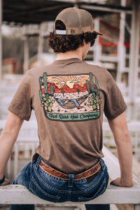 Red Dirt Hat Co. "Home On The Range" T-Shirt in Heather Brown