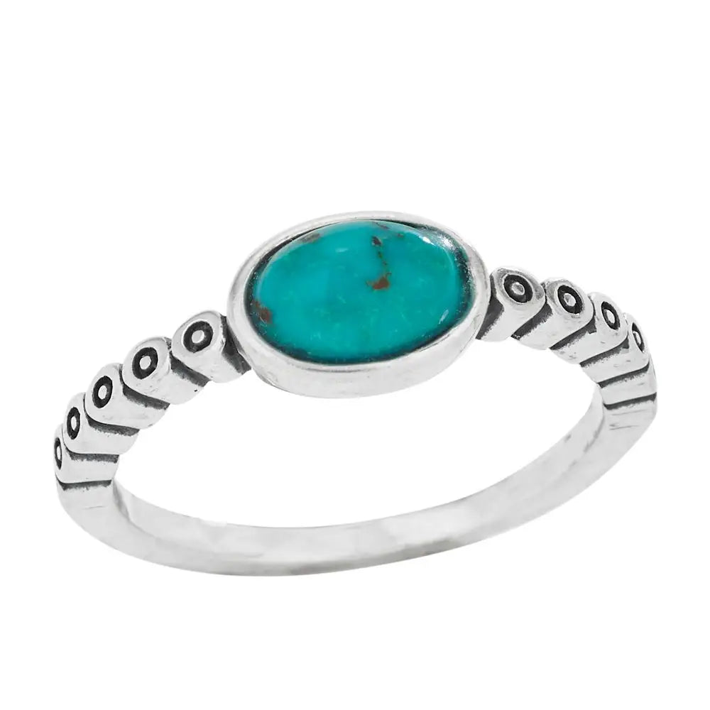 Sterling Silver Turquoise Rivets Ring