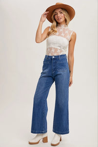 Women's Sheer Floral Lace Mesh Tank Top (Available in 3 Color Options)