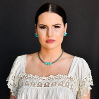 West & Co. Silver Navajo Inspired Pearl & Round Turquoise Beaded Necklace