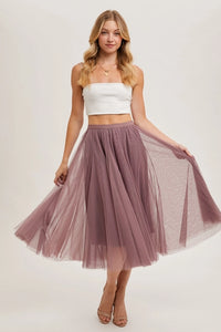 Women's Tulle Midi Skirt (Available in Two Colors)