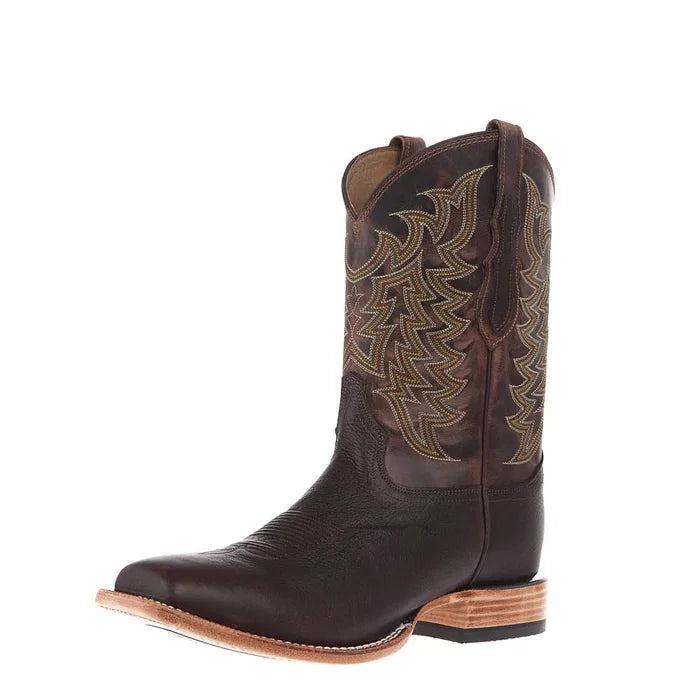 Tony Lama Men's 11" Alfredo Western Boot in Brown American Bison