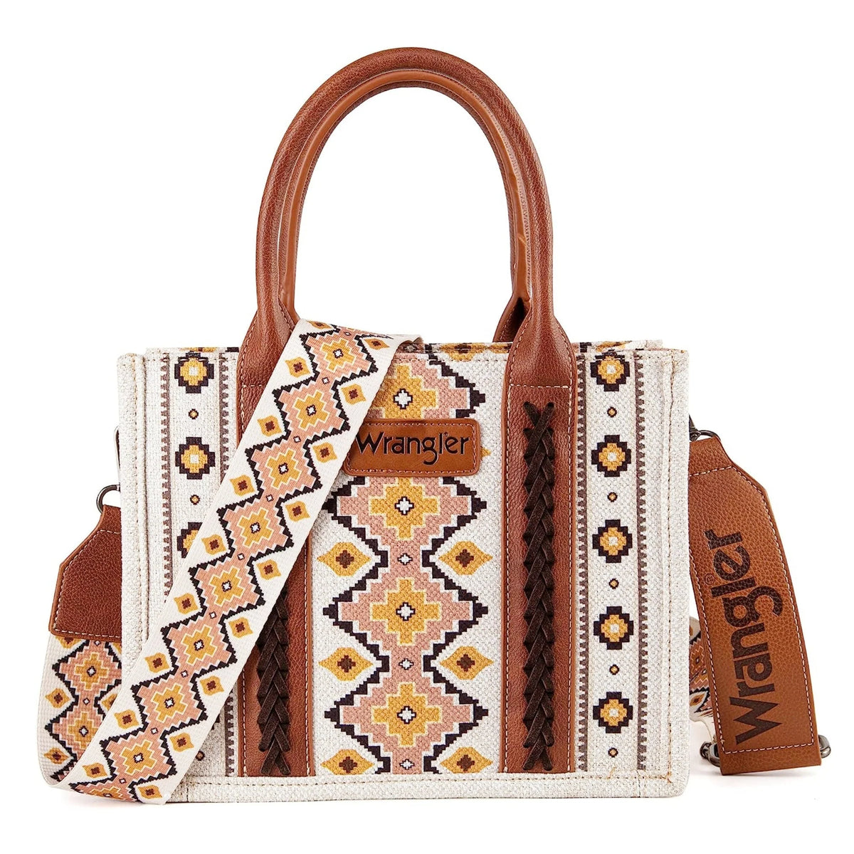 Wrangler Southwestern Dual Sided Print Small Canvas Tote/Crossbody in –  Branded Country Wear