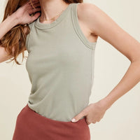 Women's Crew Neck Ribbed Knit Tank Top (Available in 9 Color Options!)