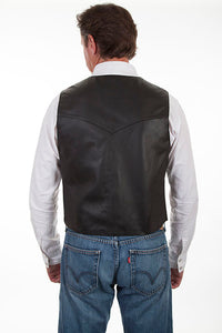 Scully Men's Lambskin Snap Vest in Black