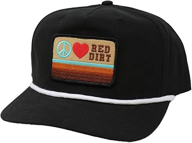 Red Dirt Hat Co. "Peace Love RDHC" Rope Hat in Black