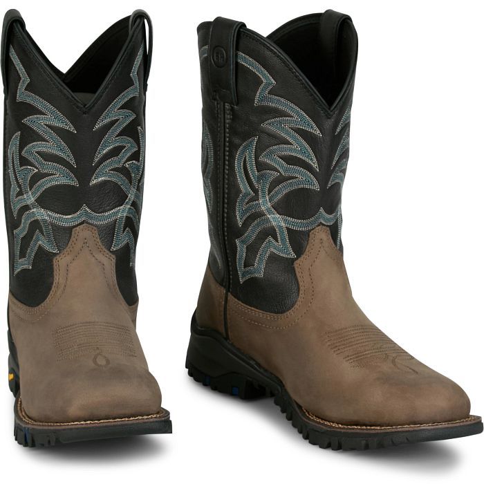 Tony Lama Men's Waterproof Roustabout Cowhide Work Boot in Grey