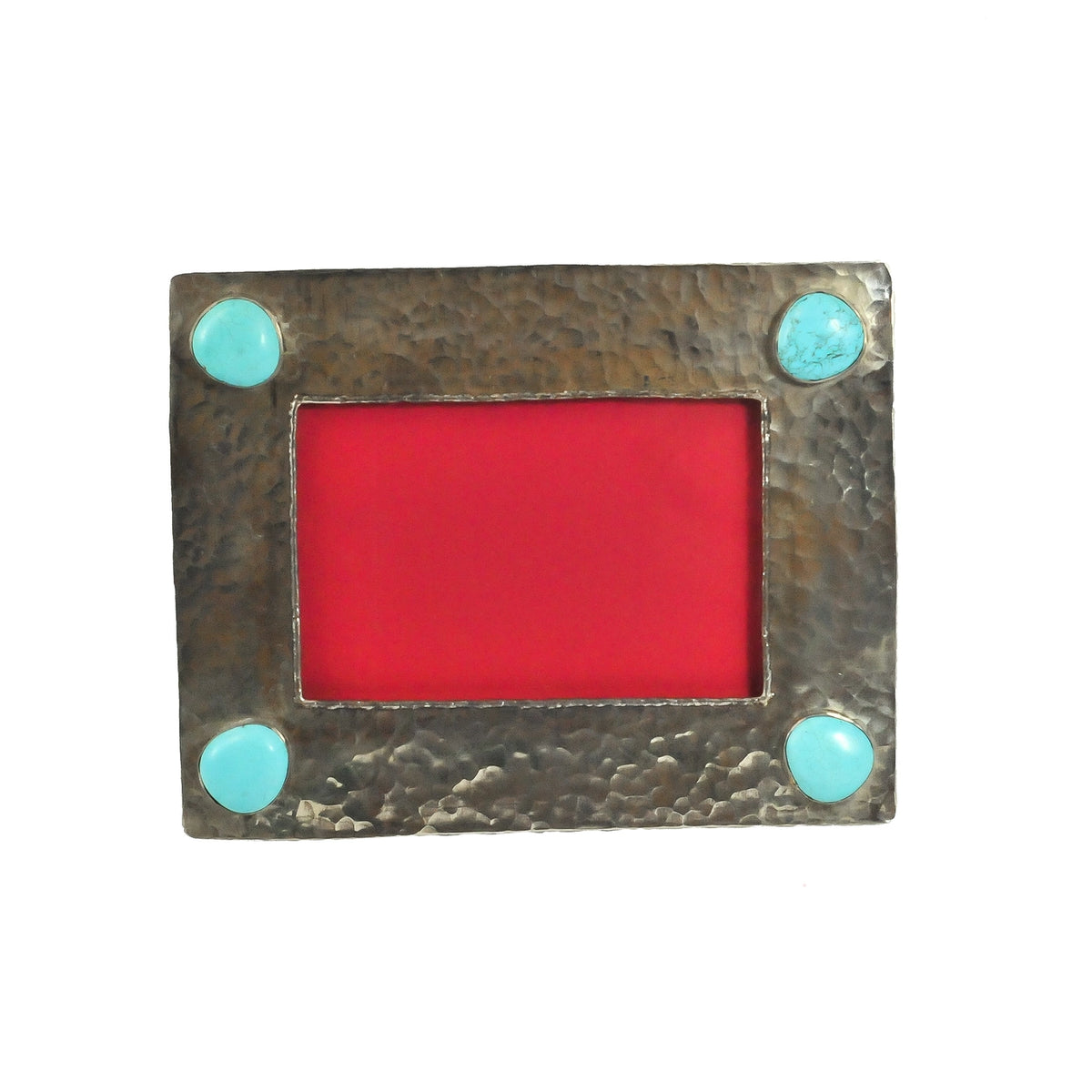 5X7 Dimpled Frame With Turquoise By J. Alexander Rustic Silver ...