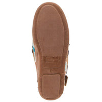 Twister Men's Milo Moccasin Slippers in Tan & Blue Aztec