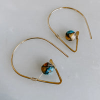 Derive 14k Gold Filled Spiny Oyster Turquoise Threader Earrings