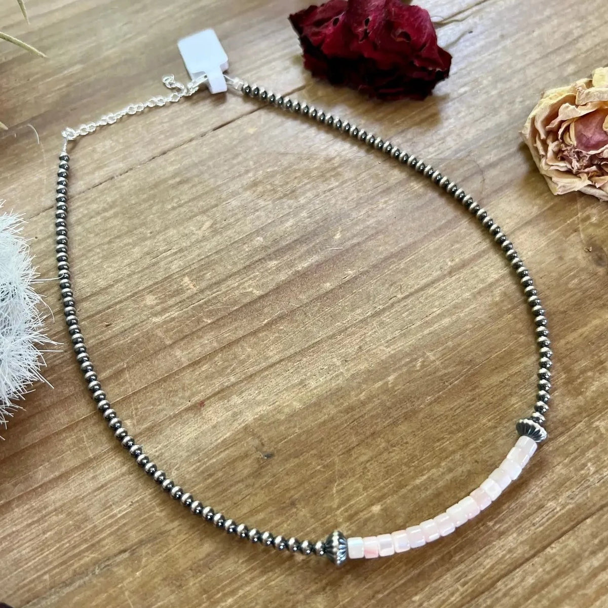 Authentic Navajo Pearl and Pink Shell Choker