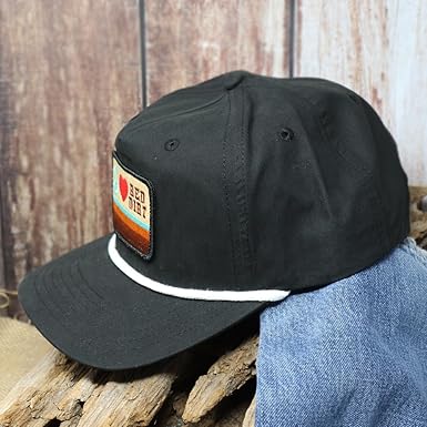 Red Dirt Hat Co. "Peace Love RDHC" Rope Hat in Black