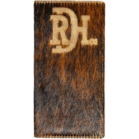 Red Dirt Hat Co. Logo Natural Brindle Hair On Leather Rodeo Wallet