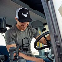 Cowboy Cool "El Toro" Flat Bill Hat in Black & White