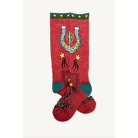 Fringe Scarves Collection by Lucky Chuck Women's Fringe Lucky Horseshoe Red Performance Socks