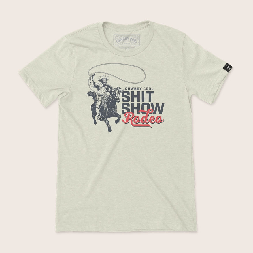 Cowboy Cool "Rodeo Mayhem" Graphic Tee in Heather Oatmeal