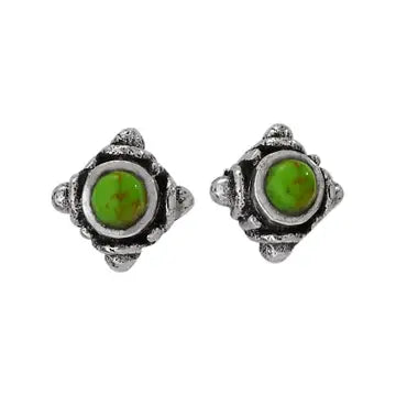 Fresh Moss Gaspeite Sterling Silver Studs
