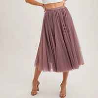Women's Tulle Midi Skirt (Available in Two Colors)