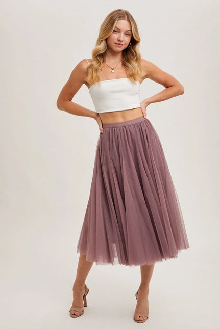 Women's Tulle Midi Skirt (Available in Two Colors)