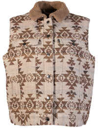 Hooey Women's Aztec Sherpa Vest in Cream & Tan