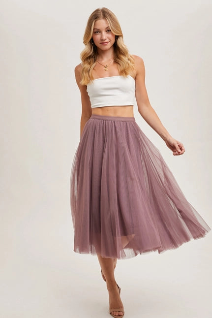 Women's Tulle Midi Skirt (Available in Two Colors)