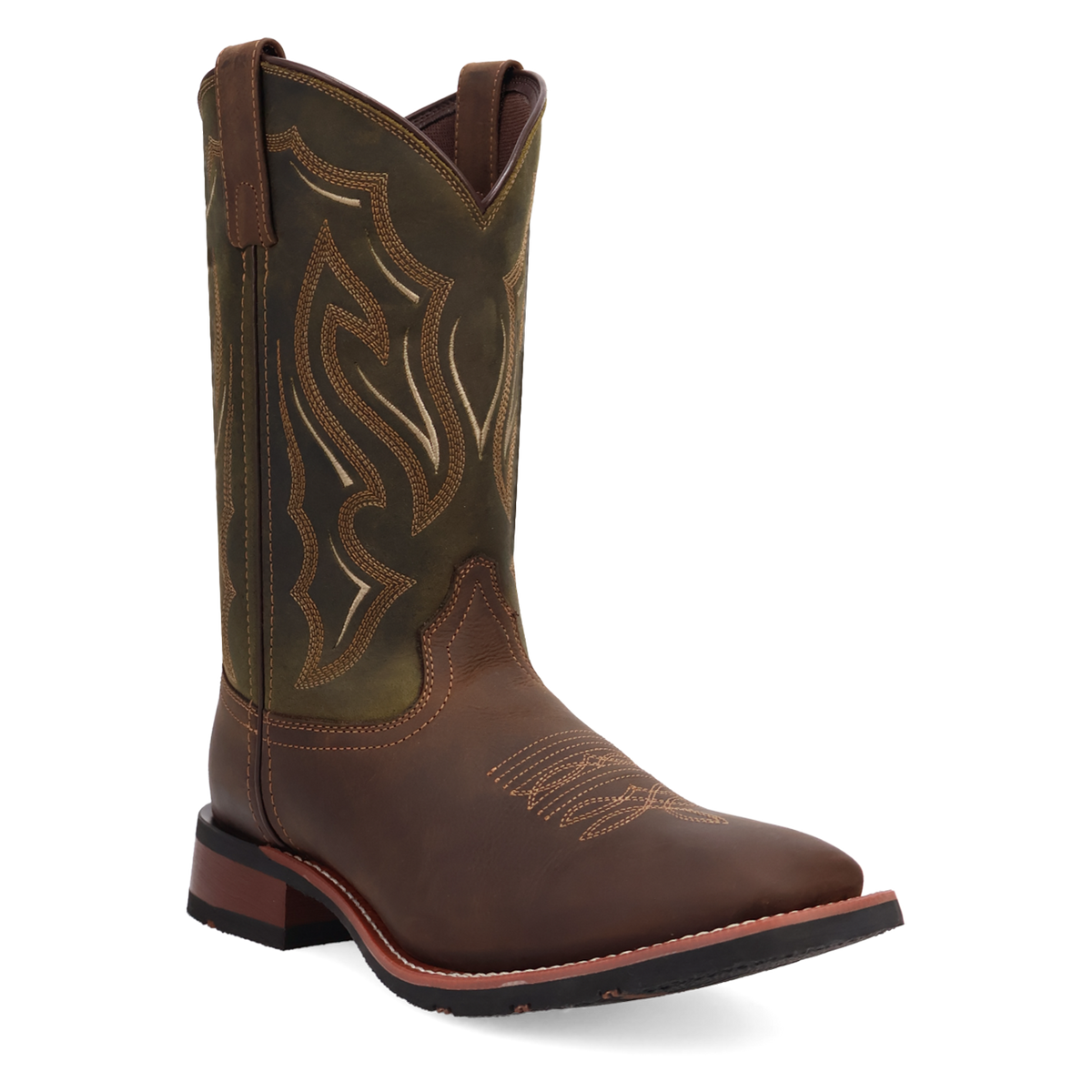 Laredo Men's Trailblazer Western Boot in Brown/Hunter Green
