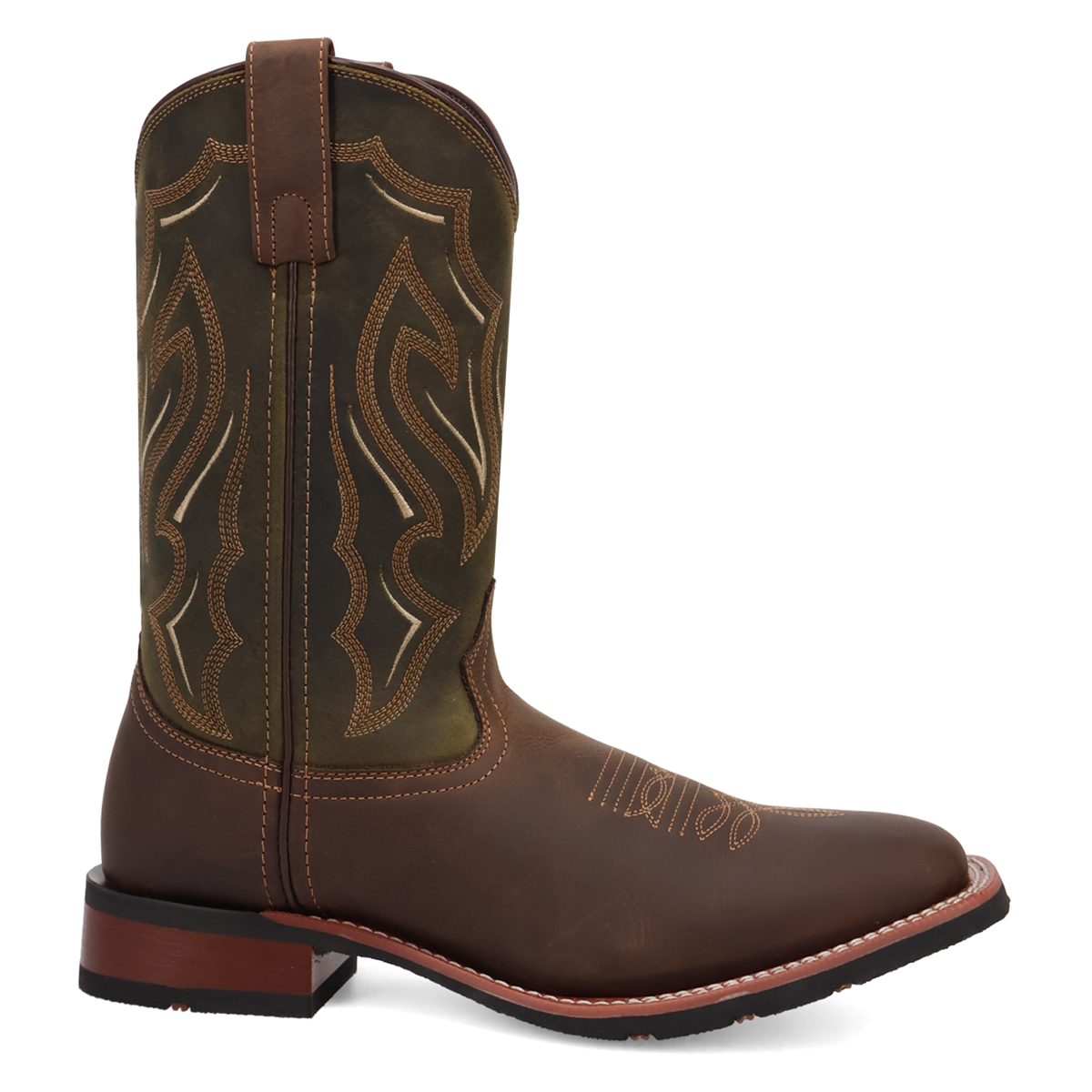 Laredo Men's Trailblazer Western Boot in Brown/Hunter Green