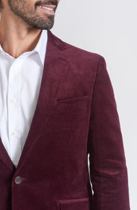 Savile Row Co. Men's Mayfair Corduroy Sport Jacket in Burgundy