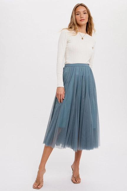 Women's Tulle Midi Skirt (Available in Two Colors)
