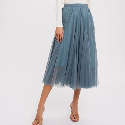 Women's Tulle Midi Skirt (Available in Two Colors)