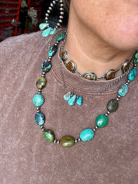 16" Blue Turquoise Chain Necklace