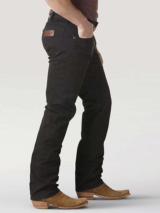 Wrangler Retro Men's Slim Fit Straight Twill Pant- Black