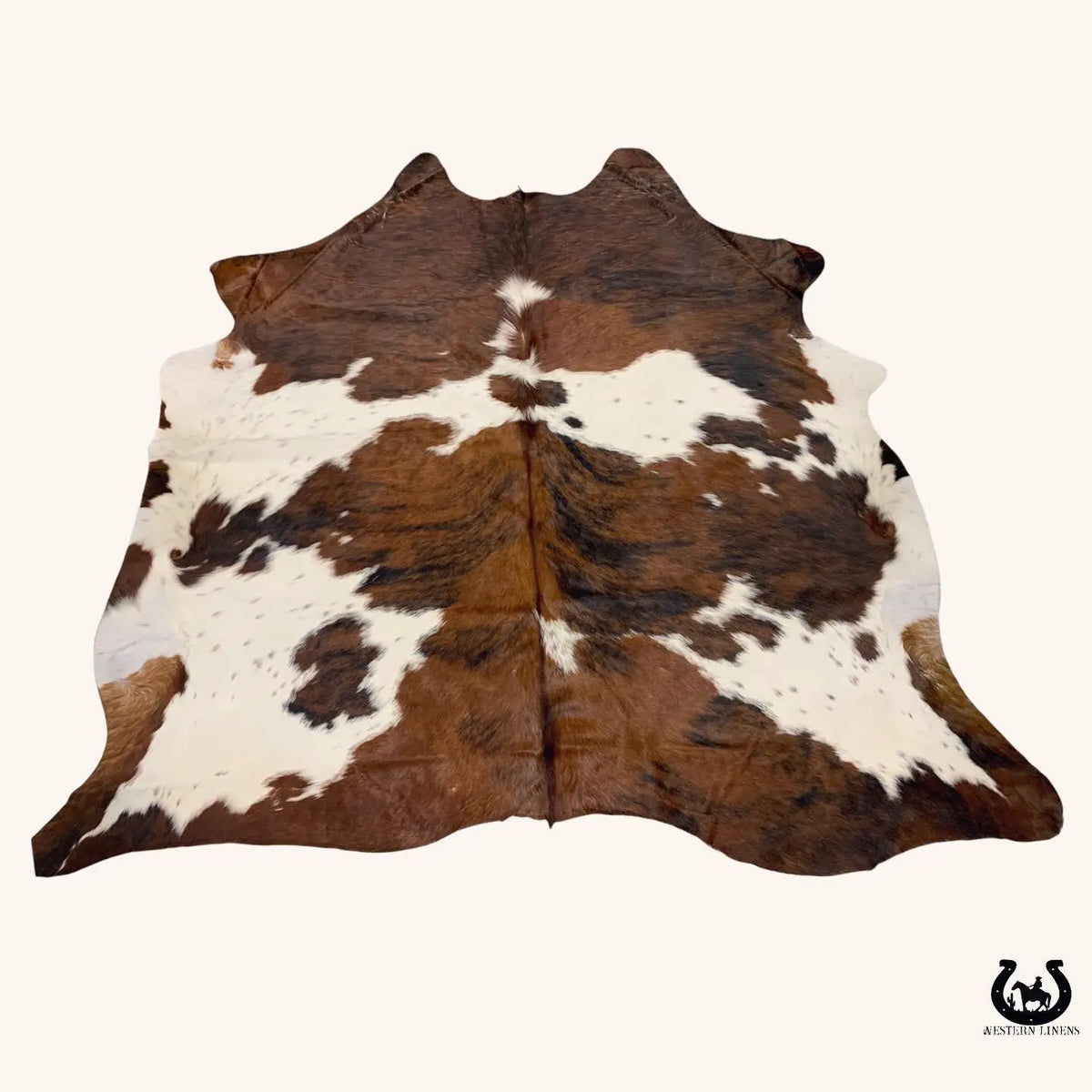 Jumbo Brindle Whitebelly Cowhide Rug