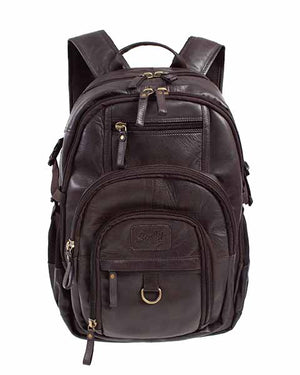 Scully Premium Cowhide Leather Backpack in Chocolate