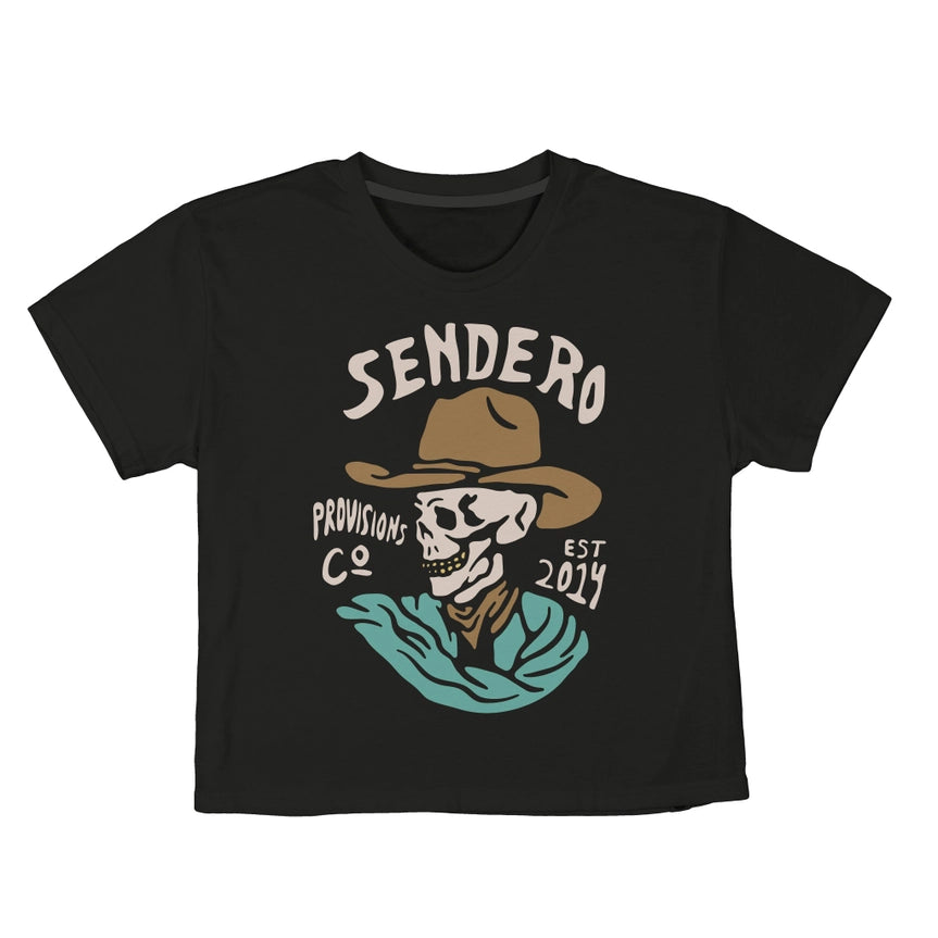 Sendero Provisions Co. Women's Quitado Cropped T-Shirt in Vintage Black