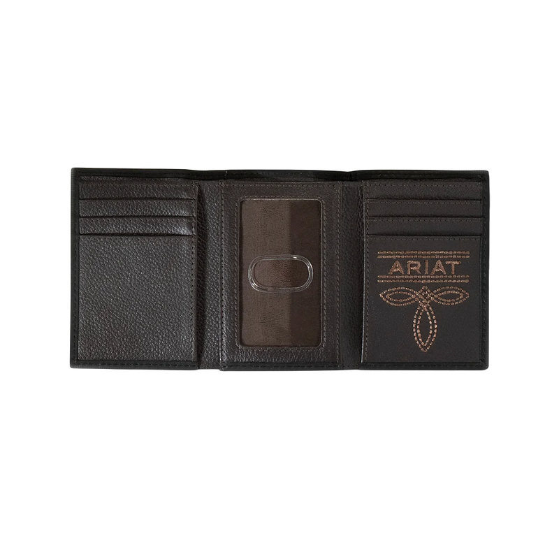 Ariat Mexico Flag TriFold Leather Wallet