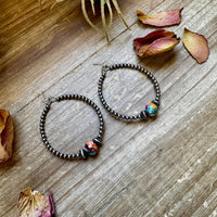 2" Mohave Earrings with Navajo Pearls