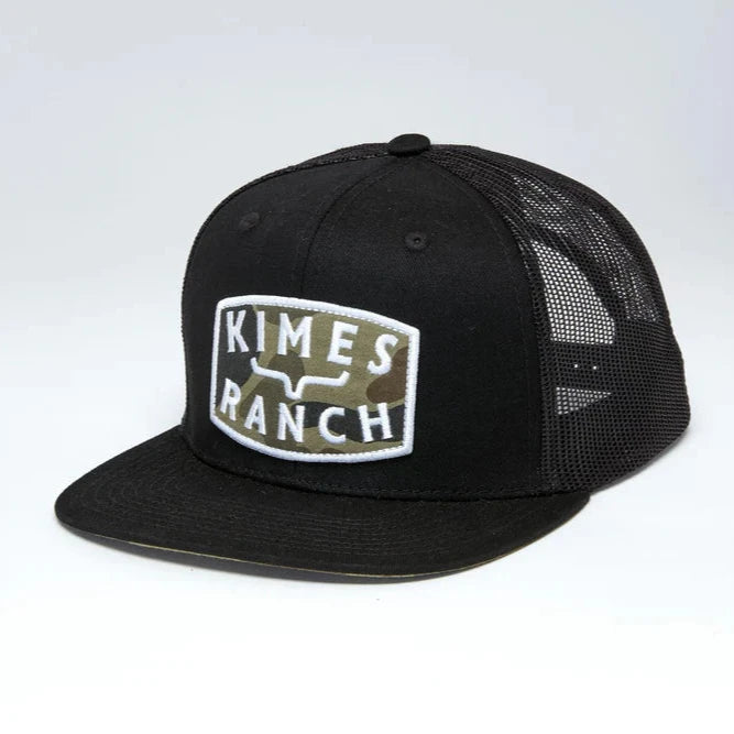 Kimes Ranch Roy Trucker Cap in Solid Black