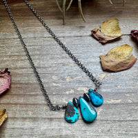 16" Blue Turquoise Chain Necklace