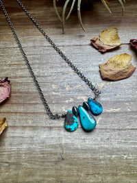 16" Blue Turquoise Chain Necklace